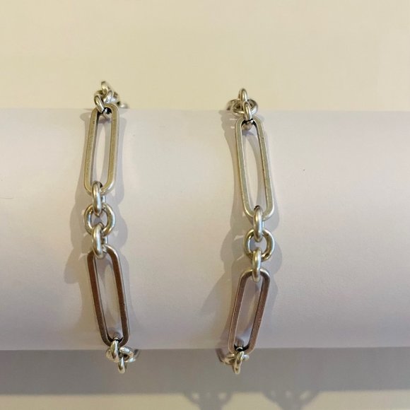 Set of two ALEX AND ANI Mini Maven Chain Magnetic Bracelets, Rafaelian Silver - Picture 1 of 13